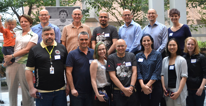 Participants of the 2015 Great Canadian Hair "Do" pose for a photo in two rows.