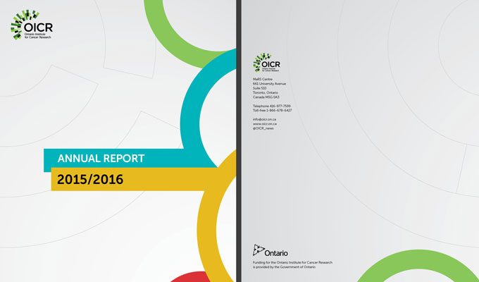 OICR Annual Report Cover 2015-16