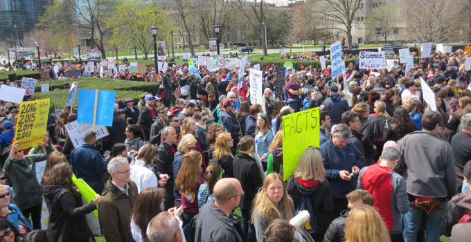The crowd at the Science March