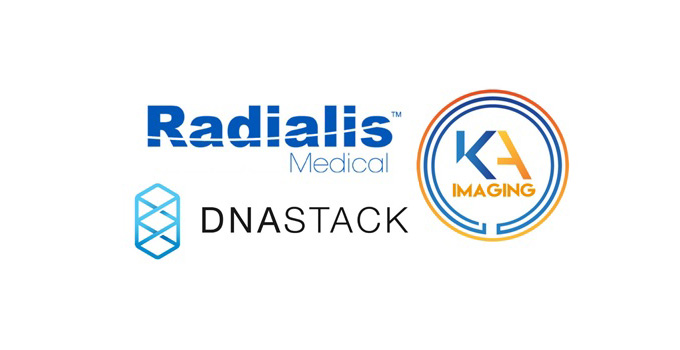 The logos of Radialis Medical, DNA Stack and KA Imaging