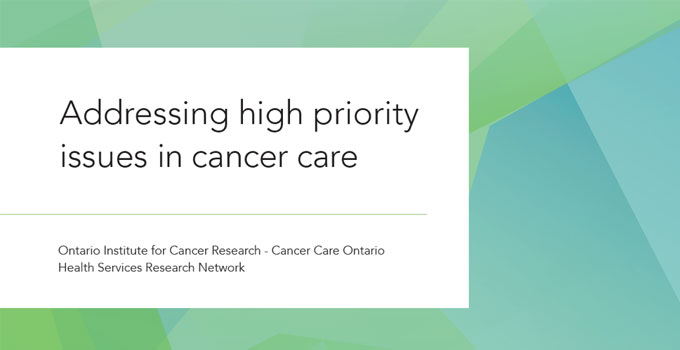 Addressing high priority issues in cancer care